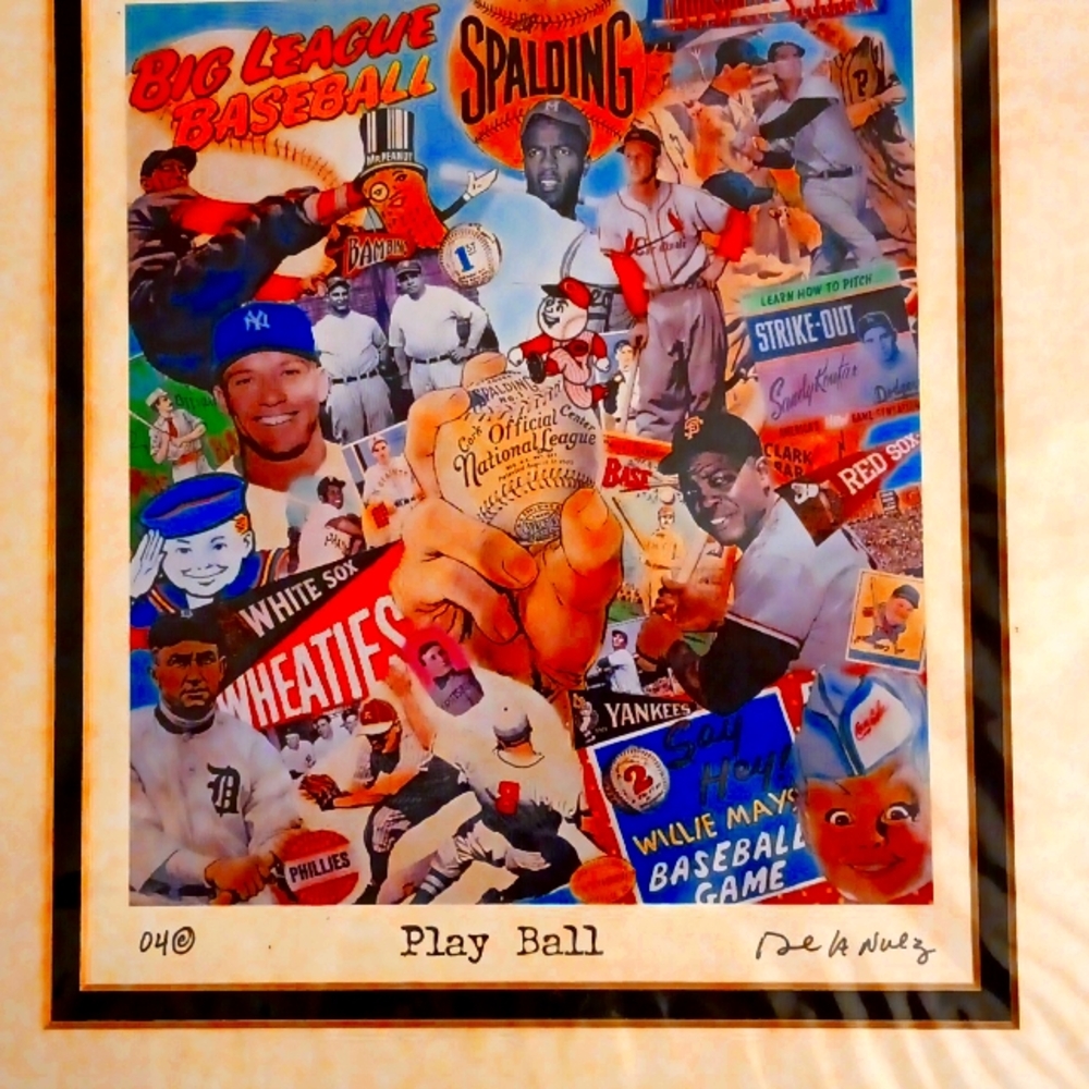 NELSON DE LA NUEZ Signed Print of PLAY BALL.